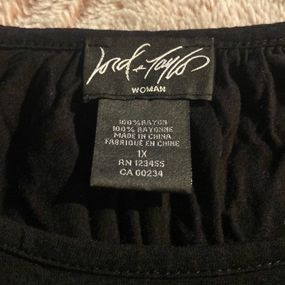 Lord & Taylor Woman black tee - Picture 3 of 4